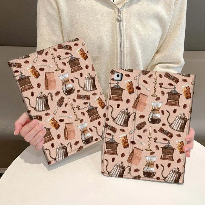 

Art Coffee Bean Pattern For iPad Pro Air Mini 1 2 3 4 5 6 7 7th 8th 9th 10th 11th 10.2 9.7 10.5 10.9 11 Tablet Case Cover