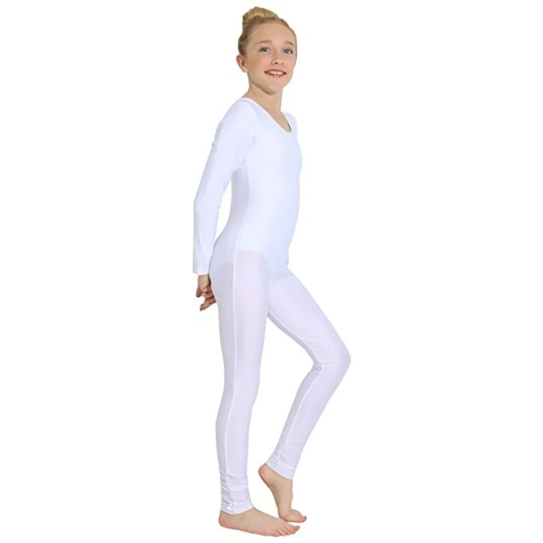 Combinaisons à manches longues pour filles danse noir gymnastique Unitard encolure dégagée Spandex Catsuits unisexe combinaisons