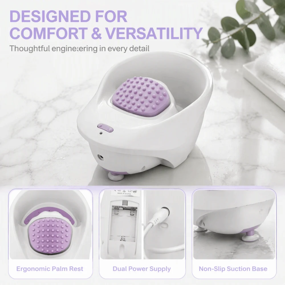 Vibration Design Vibrating Massage Bowl Non-Slip Base Large Water Reservoir Nail Polish Remover Bowl Manicure Soaking Bowl