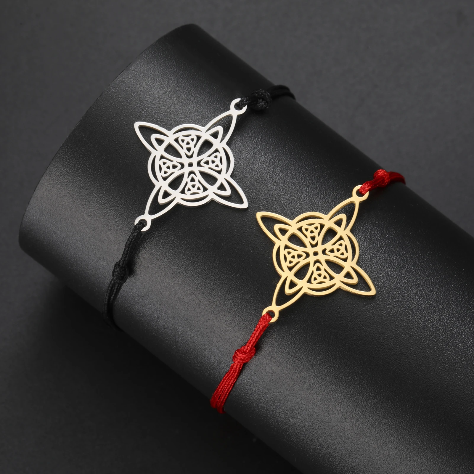 COOLTIME Irish Celtics Knoten Armband Edelstahl Gold Farbe Religion Amulett Armband Hip Hop Schmuck Geburtstagsgeschenk – Detail 8