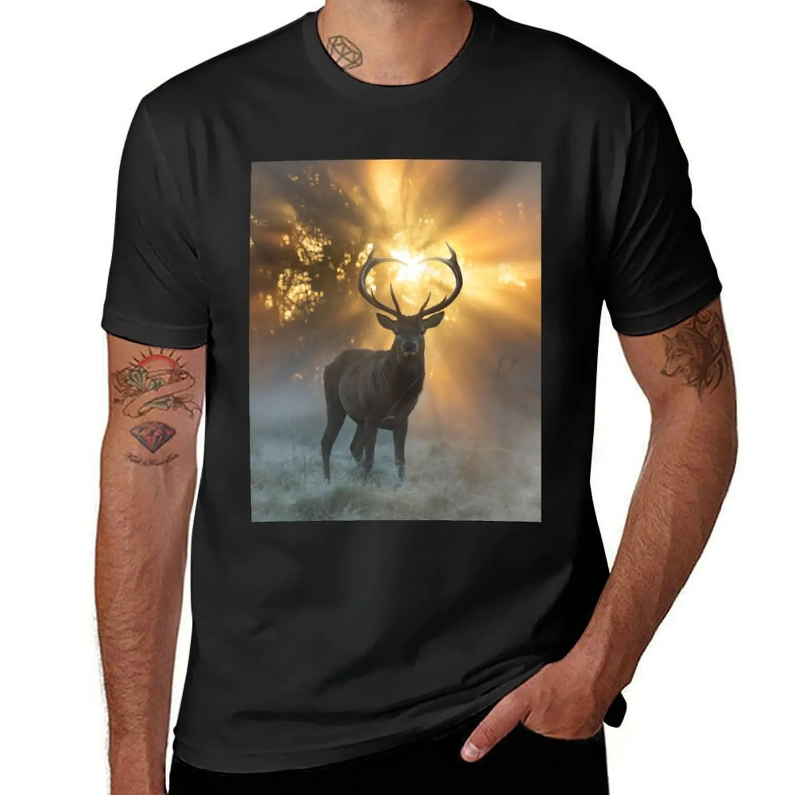 Love you Deer, Heart shaped antler stag T-Shirt sublime plus sizes anime clothes anime men clothes