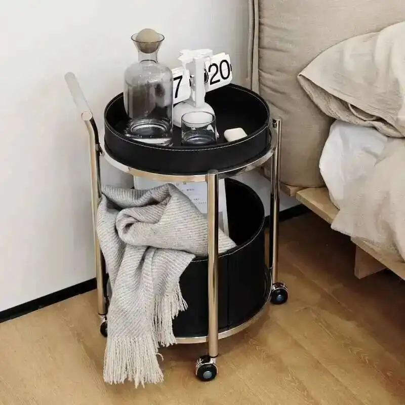 

Sofa Steel Metal Craft Room Living Stainless Side Table Coffee Table Balcony Movable Storage Cart Bedroom Storage Bedside Tables