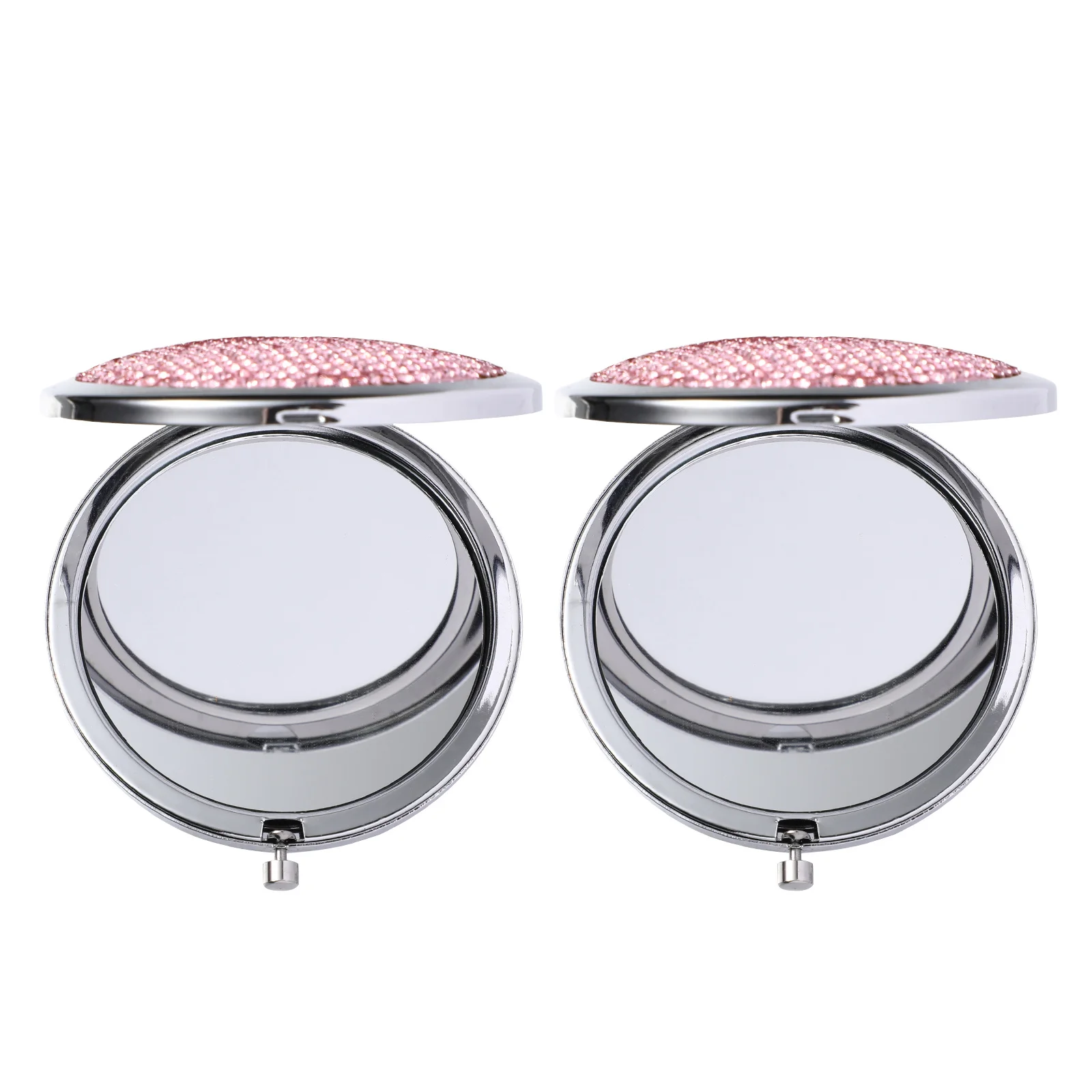 

2Pcs Double Sided Foldable Mirror Fine Workmanship Polished Smooth Mini Hand Mirror for Makeup Portable Compact Travel Essential