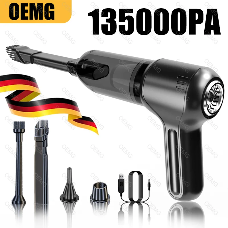 135000PA Portable Wireless Car Vacuum Cleaner Mini Handheld Cleaner Poweful Cleaning Machine for Strong Suction Car Cleaner