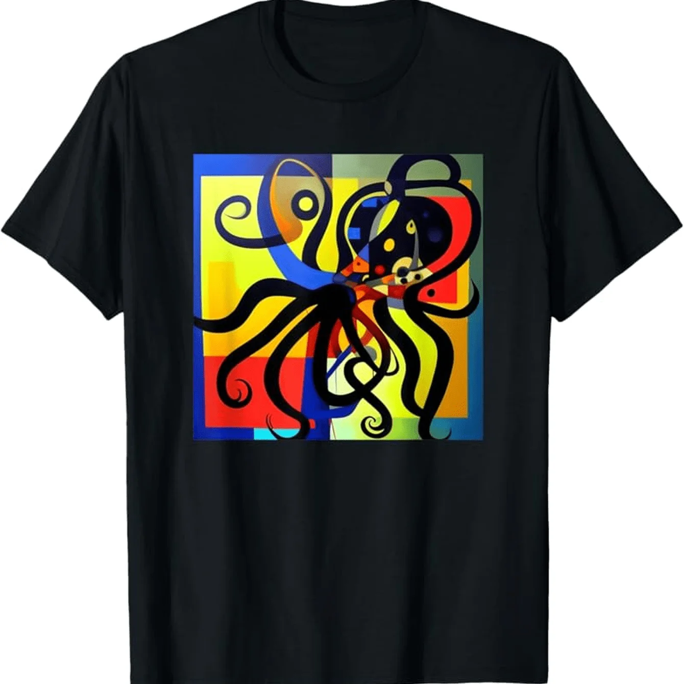 

Octopus Lovers T-Shirt - Colorful Squid Tentacle & Cephalopod Short Sleeve Casual Round Neck Tee with Multicolor Marine