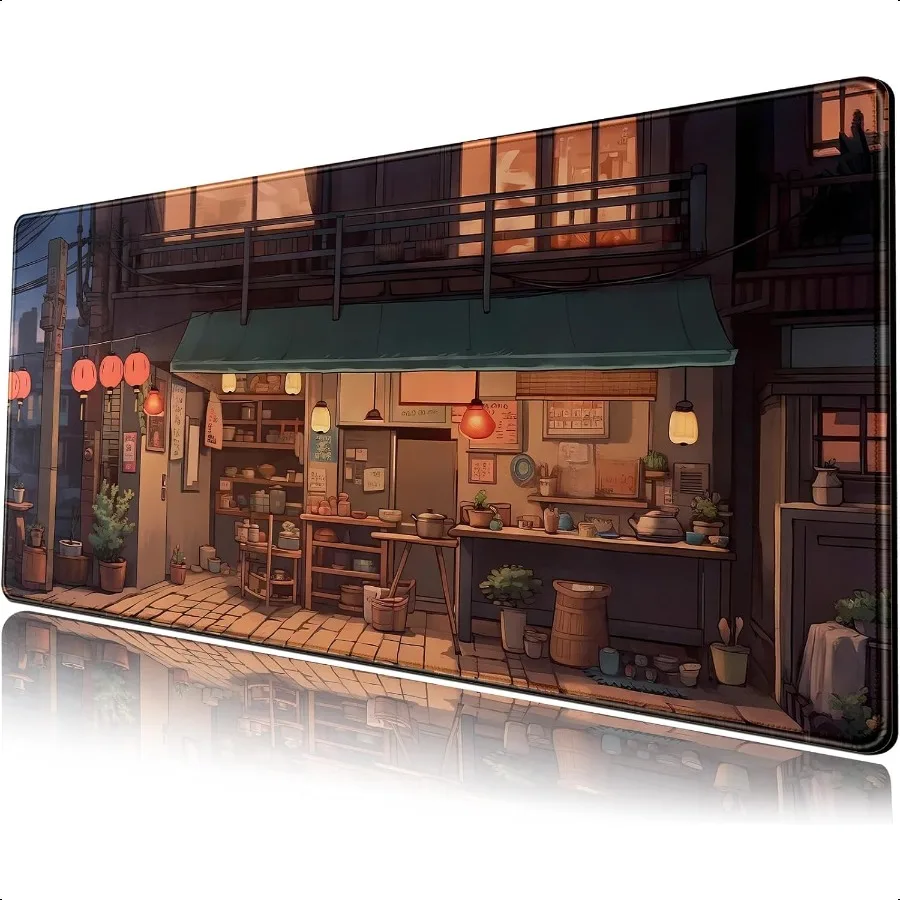 

Anime Shop Desk Mat Retro Art Lofi Aesthetic Large Mouse Pad Extended Gaming Mousepad XL Desk Pad Laptop Keyboard Mouse Mat Des