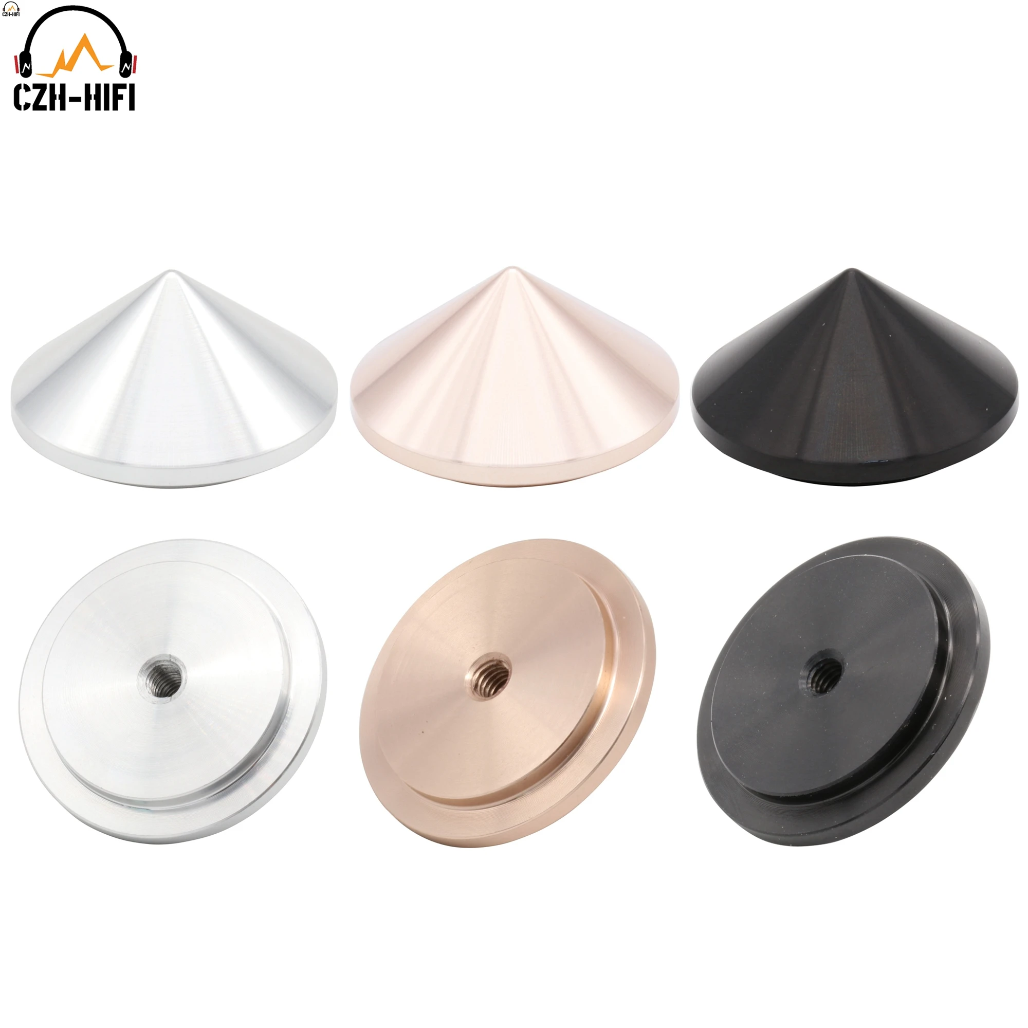 

30x16mm Audio Isolation Stand Base Feet Solid Aluminum Speaker Subwoofer Spike Cone Shockproof Pad Turntable CD Player DAC