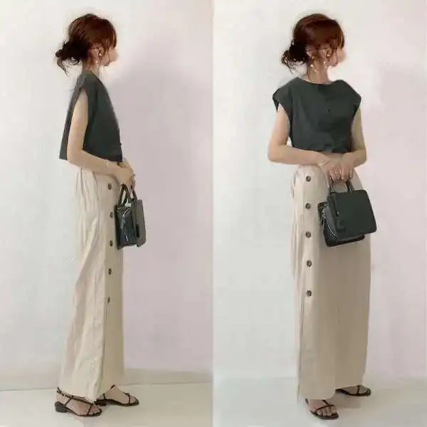 

2025 Summer New Small Sleeve Shirt Top+half Skirt Two Piece Set