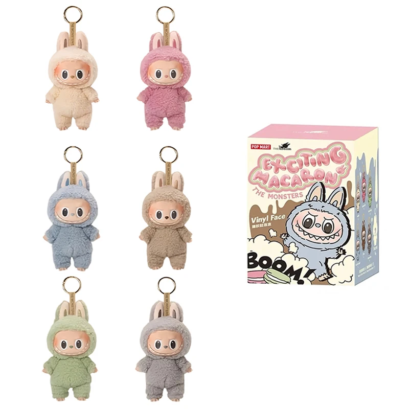 

POP MART Official Labubu The Monsters Exciting Macaron 1st Gen Vinyl Face Plush Keychain Blind Box, Cute Collectible Figure Toy.
