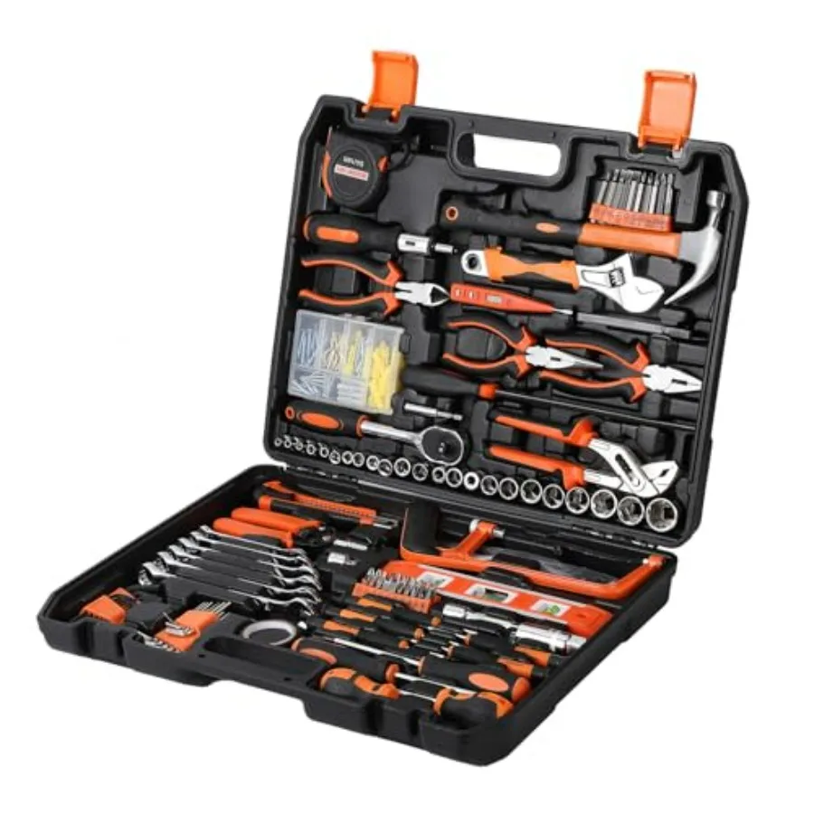 

Garvee 236 Piece Tool Set Auto Repair Tool Combination Package Socket Wrench Mixed Tool Set Hand Tool Kit with Plastic Toolbox