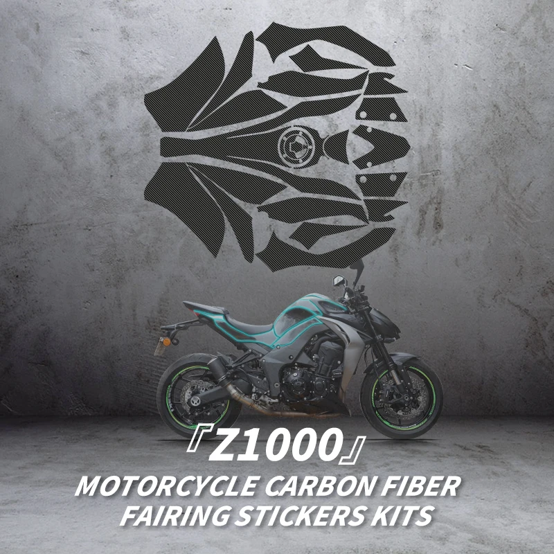 Use For KAWASAKI Z1000 Motorcycle Accessories Carbon Fiber Stickers Kits Of Bike Decoration And Protection Refit Decals