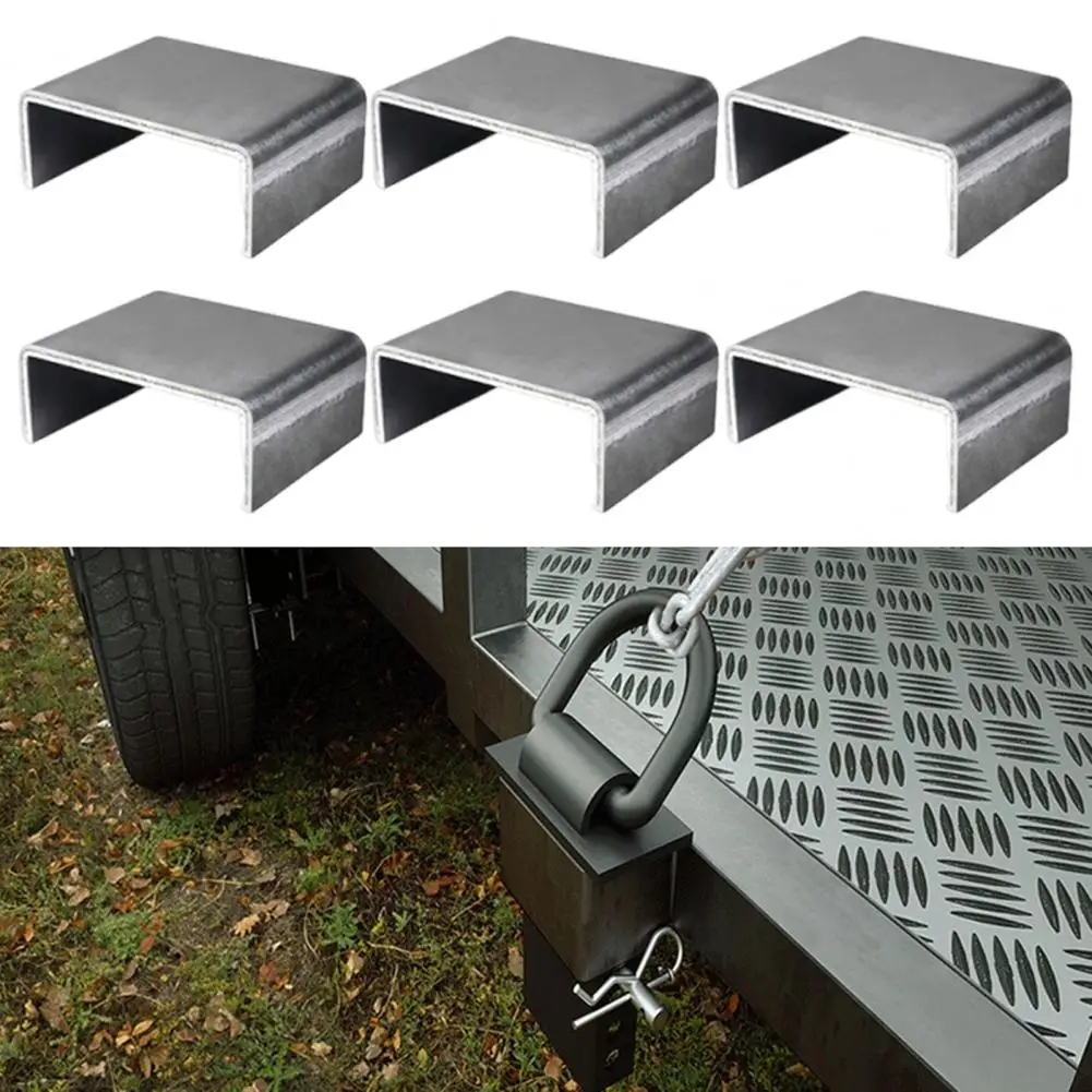 Utility Trailer Railing Mount 6pcs Heavy Duty Steel Weld-on Stake Pockets Trailer Cargo Mounting for Utility for Trailer