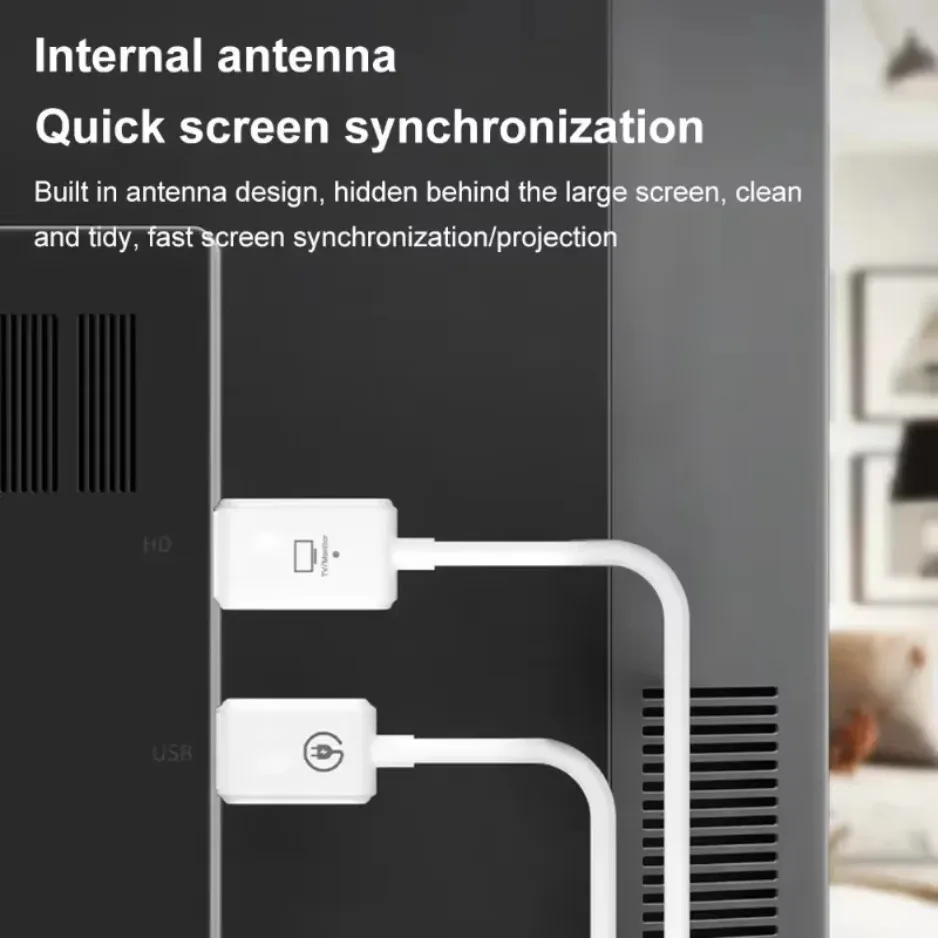 50m 1080P Wireless Transmitter Receiver HDMI-Compatible Extender Display Video Adapter Cable Screen Mirror for Camera PC To TV