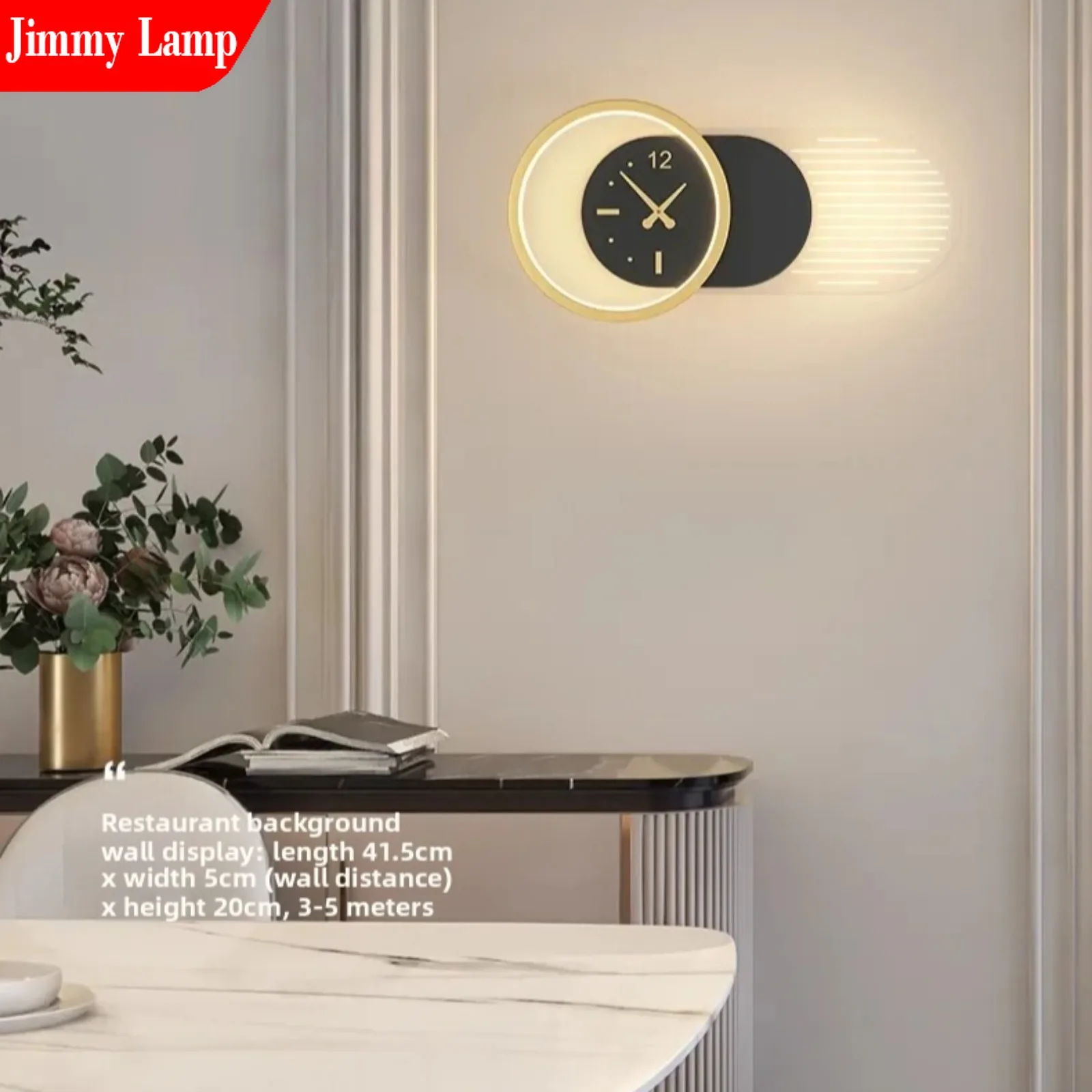

Jimmy Modern LED Clock Watch Wall Lamp for Bedroom Living Dining Room Aisle Porch Home Indoor Lighting Sconce Decor Fixture