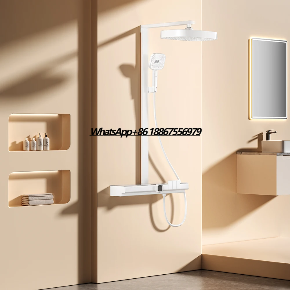 New Style White Wall Mounted Bathroom Shower Set