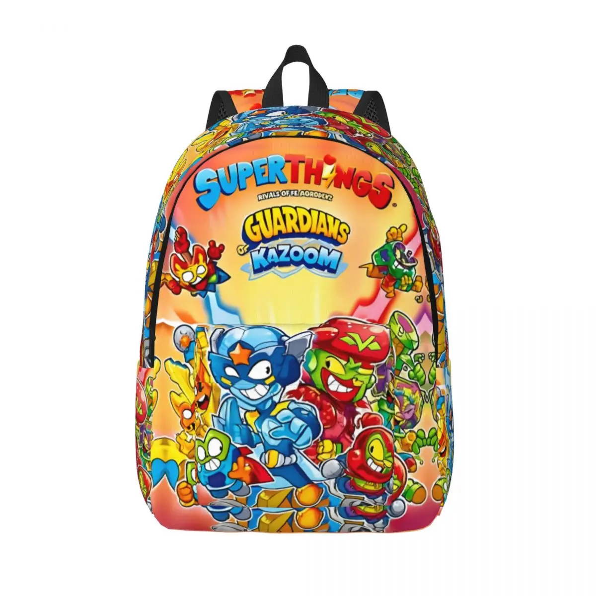 

SuperThings Cartoon Backpack for Men Women High School Work Daypack Super Zings Kindergarten Laptop Computer Canvas Bags Durable