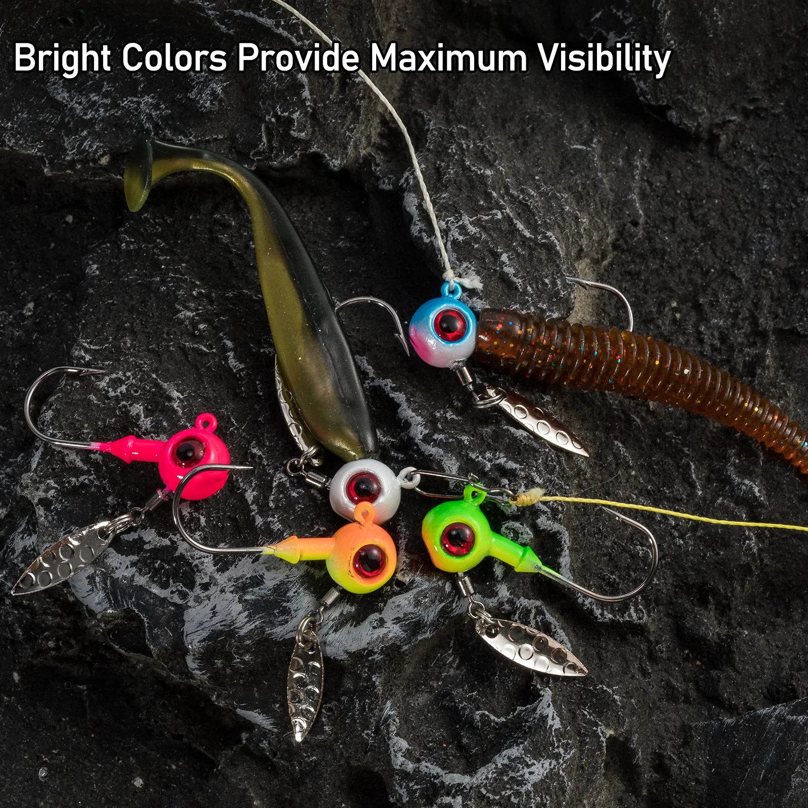 Jigs Underspin con cuchilla Willow para vinilo y señuelo blando - imagen 4