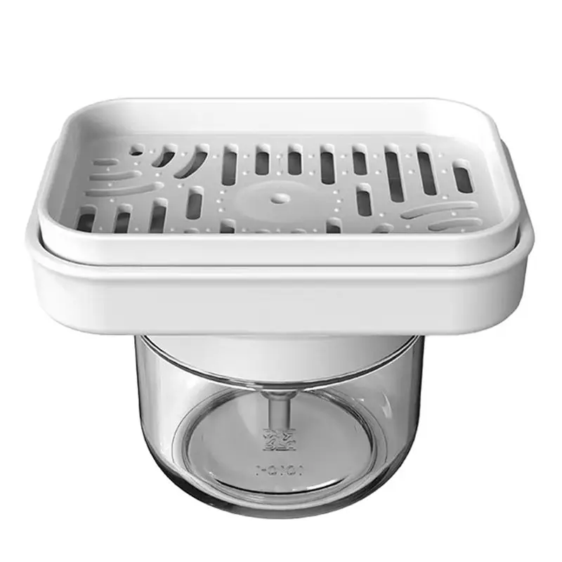 ABJO-Dish Soap Dispenser With Pump Sponge Holder And Detergent Box For Efficient Kitchen Cleaning