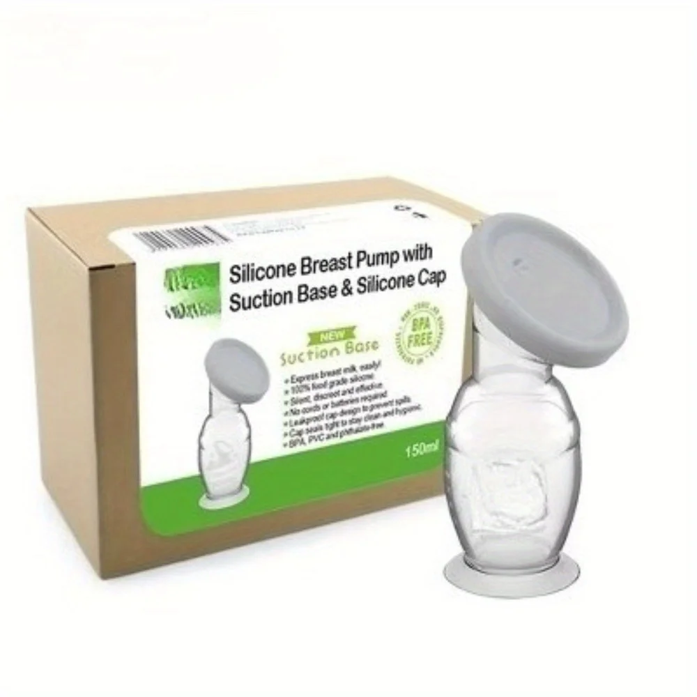 مضخة صدر مع قاعدة شفط وغطاء رمادي مانع للتسرب - مضخة صدر آمنة للاستخدام في غسالة الأطباق خالية من مادة BPA يمكن ارتداؤها