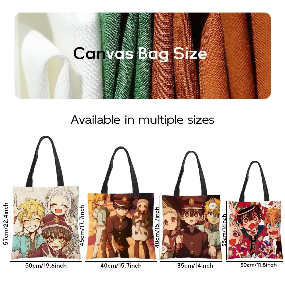 Storage Bags Canvas Shoulder Bag for Boys Girls Anime Crossbody Bags Students Handbag Cartoon T-Toilet-bound Hanako-kun