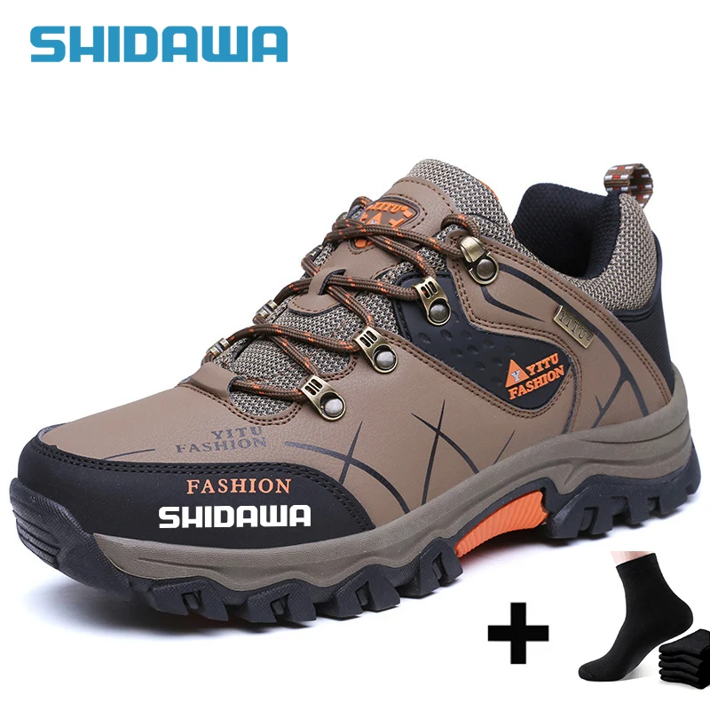 Shidawa-Men\'s Waterproof Fishing Shoes Non-Slip Wear-Resistant Mountaineering Sports Shoes Breathable Camping Hiking Outdoor