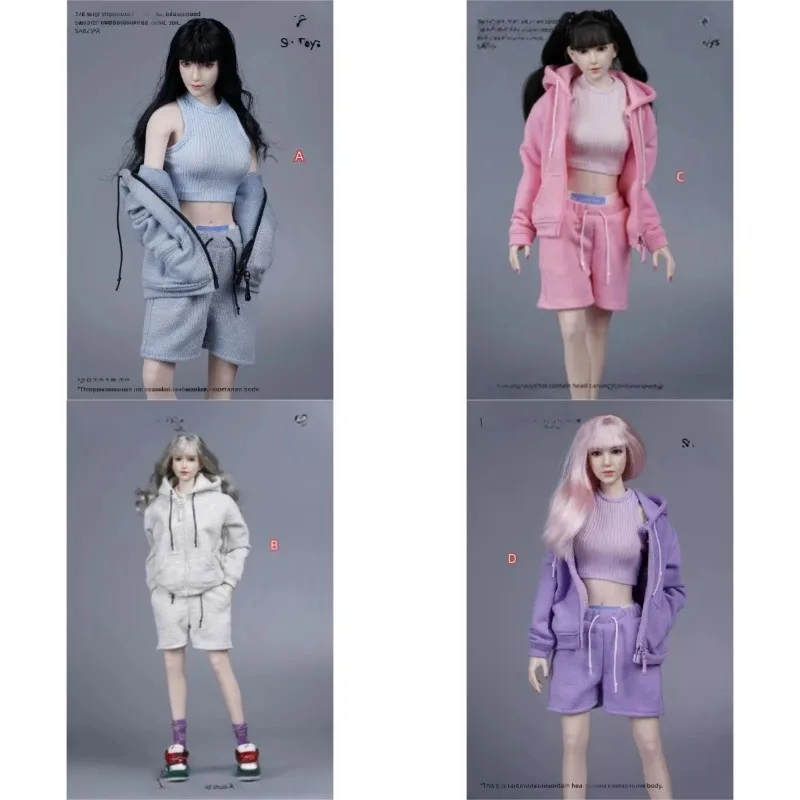 

1/6 Scale Cool Girl Fashion Sport Style Jackt Pants Vest Clothes Model for 12in Female Soldier Toy Figures PH Female Body Model