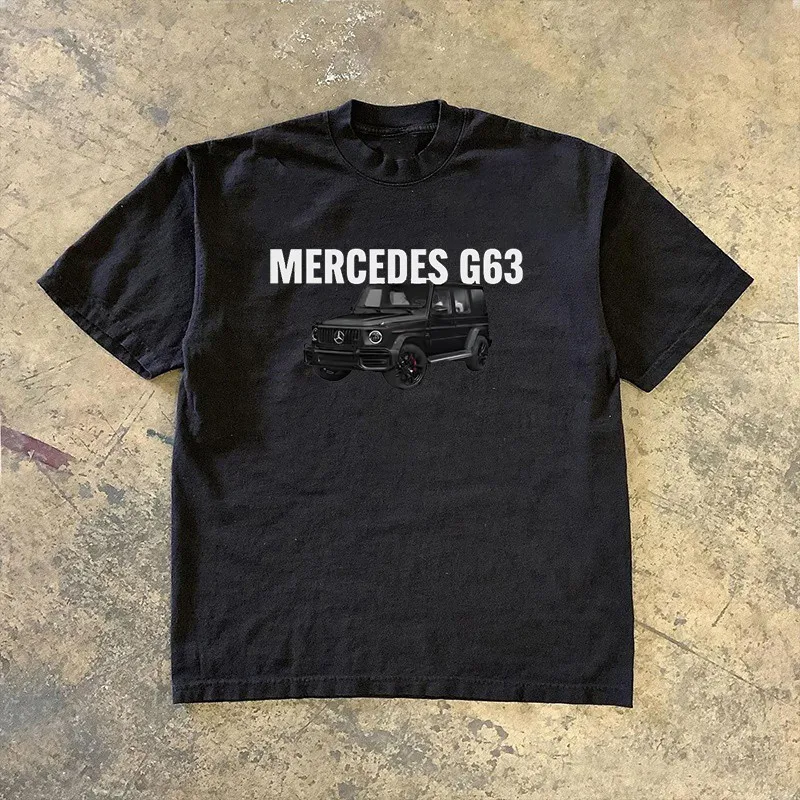 Car Enthusiast Mercedes G63 AMG Men Clothes Fashion Summer T-Shirts Streetwear 100% Cotton Loose Tops Breathable Tee