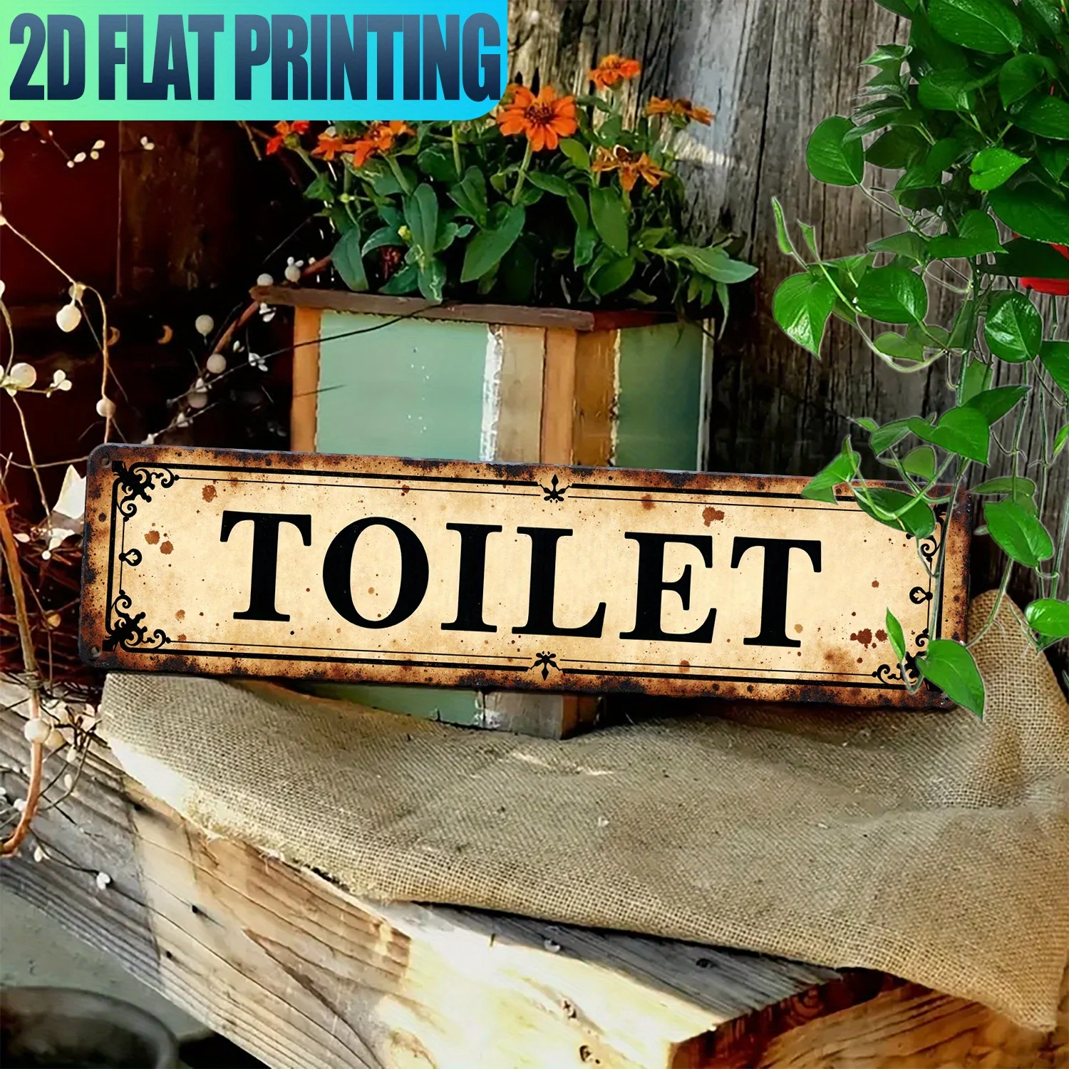 لافتة فنية جدارية مسطحة ثنائية - مراجعة Home Bathroom Sign وسعره