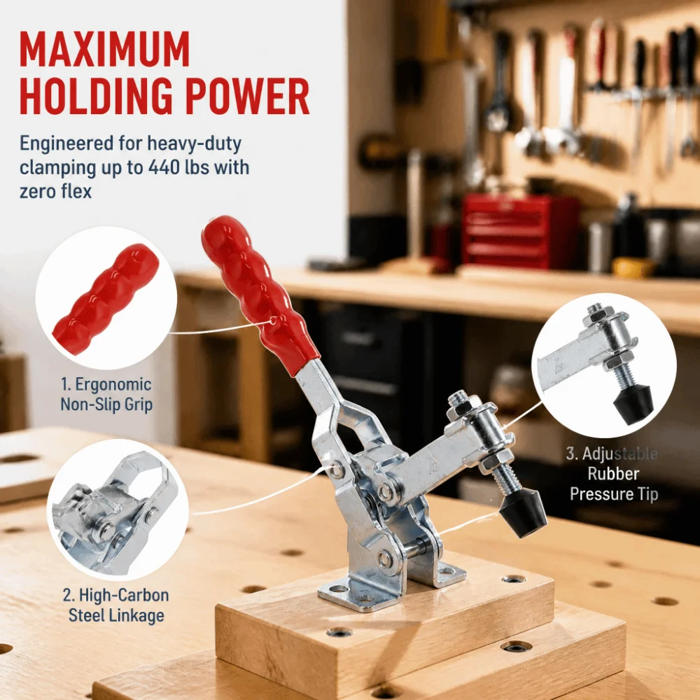 2pcs Durable Plastic Cover Handle Toggle Clamp Stable Safe Quick Release Clamp Quick Fixture Welding