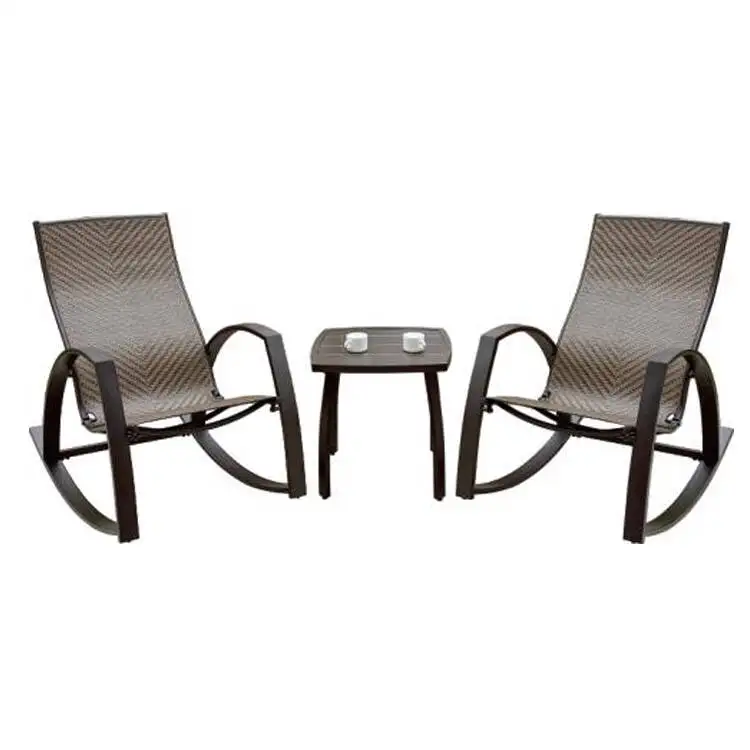 

Traditional Outdoor Garden Rocking Chair Table Bistro Set for Park Courtyard Villa Farmhouse Warehouse Apartment