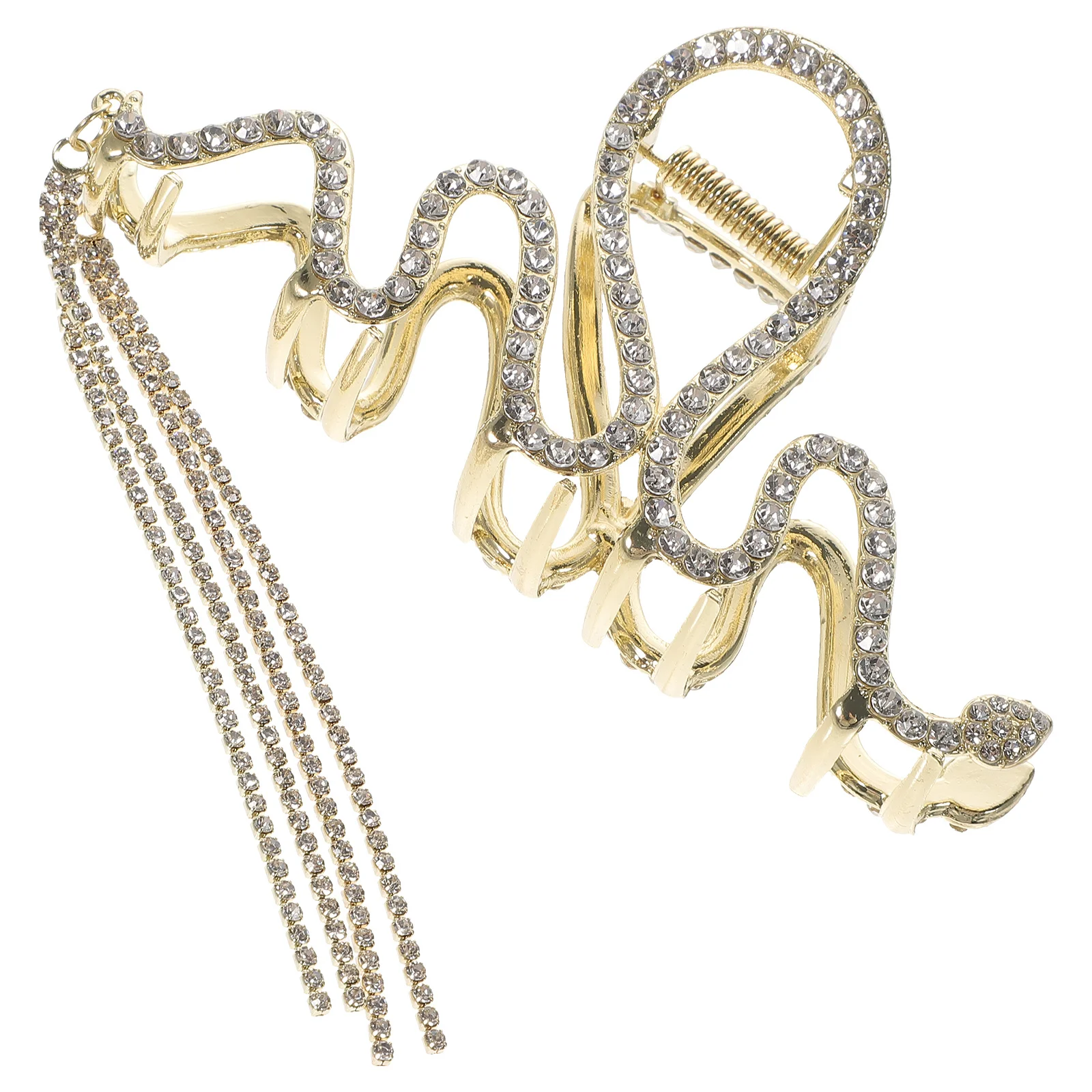 

Large Snake Hair Claw Clip with Rhinestone Tassel Premium Metal Jaw Clip for Thick Thin Long Hair Women Claw Clips