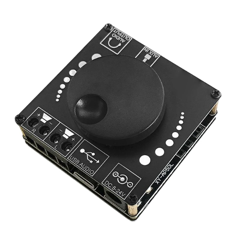 

Mini Bluetooth 5.0 50W+50W Wireless Audio Power Digital Amplifier Board Stereo Amp 3.5MM AUX USB APP