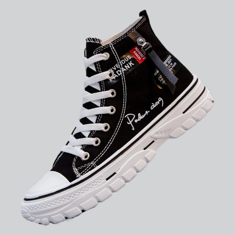 

Platform Shoe Man Trainers Chunky Tenis Masculino Med Vulcanize Canvas Shoes High Top Sneakers Casual Breathable