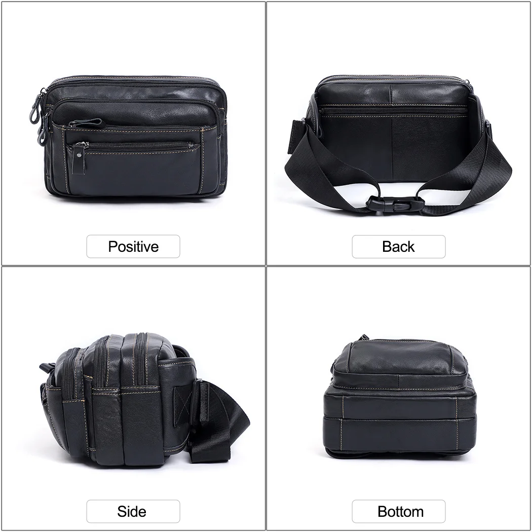 Genuine Leather Men's Waist Bags Belt Men Waist Pack for Cigarette Phone Pouch Bum Bag Multifunction Chest Bag Fanny Pack