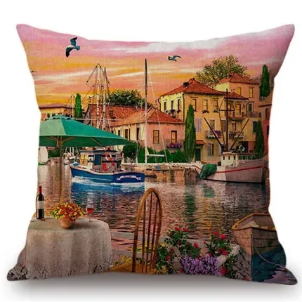 Paris Venice London Scenery Home Decoration Pillow Case France Italy England UK Europe Cotton Pillow Case Bedroom Decoration  ..