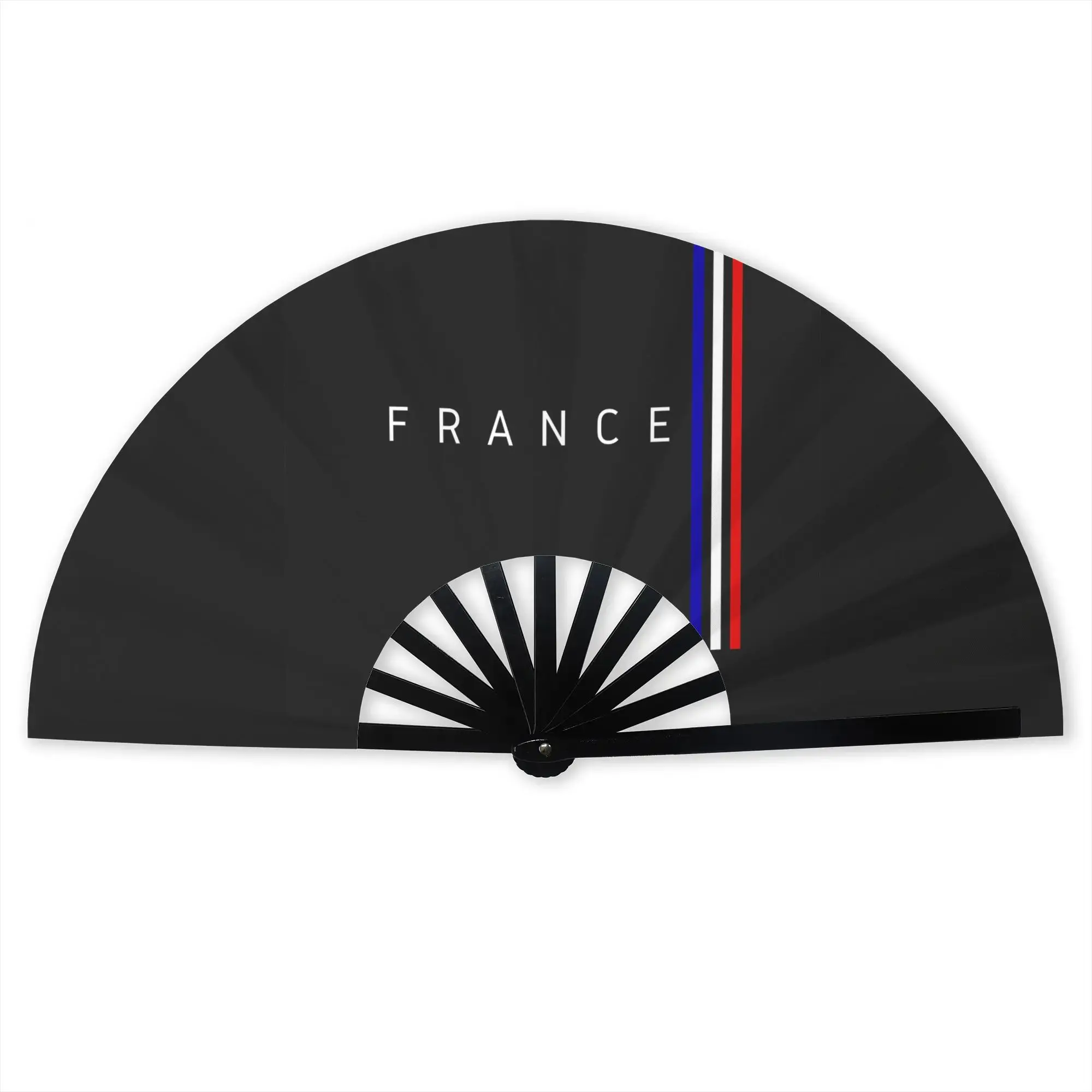French Flag France Pride Folding Hand Fan Patriotic Polyester Fabric Fan Fashion Summer Accessory Decorative Fans