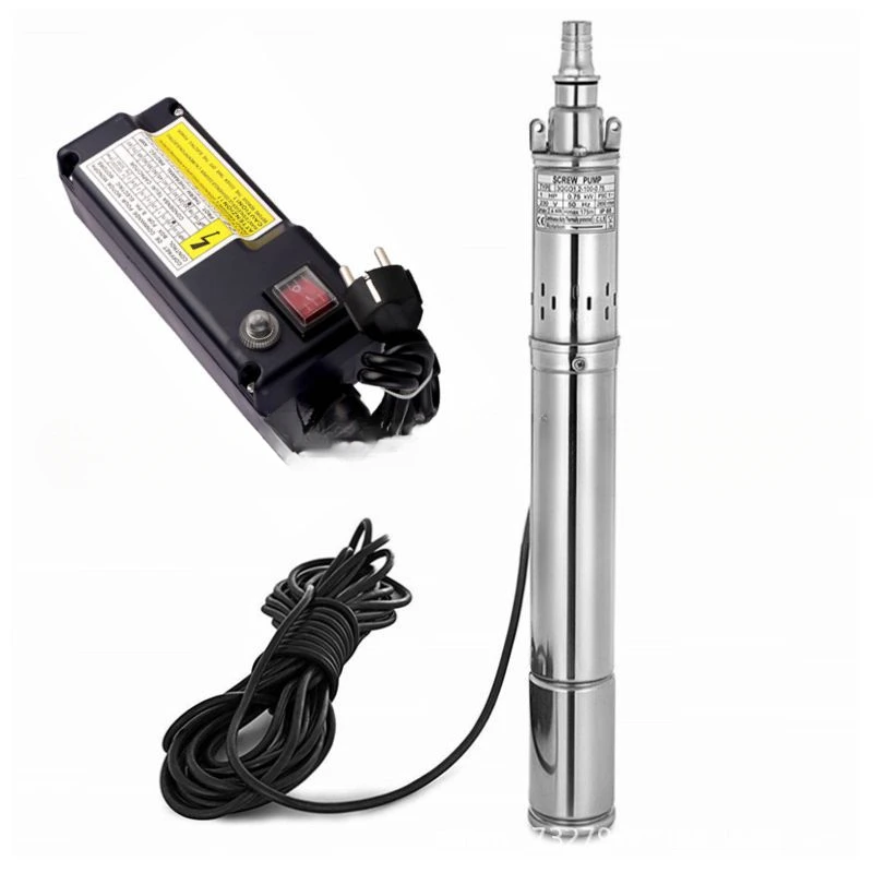 Household Deep Well Pump Electric Pump Stainless Steel Screw Submersible Pump