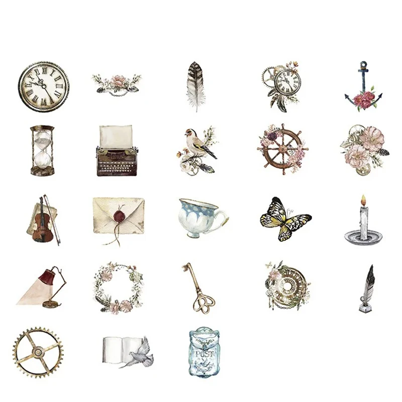 1 Box Vintage Journal Travel Paper Crafting Diary Japanese Stickers Scrapbooking