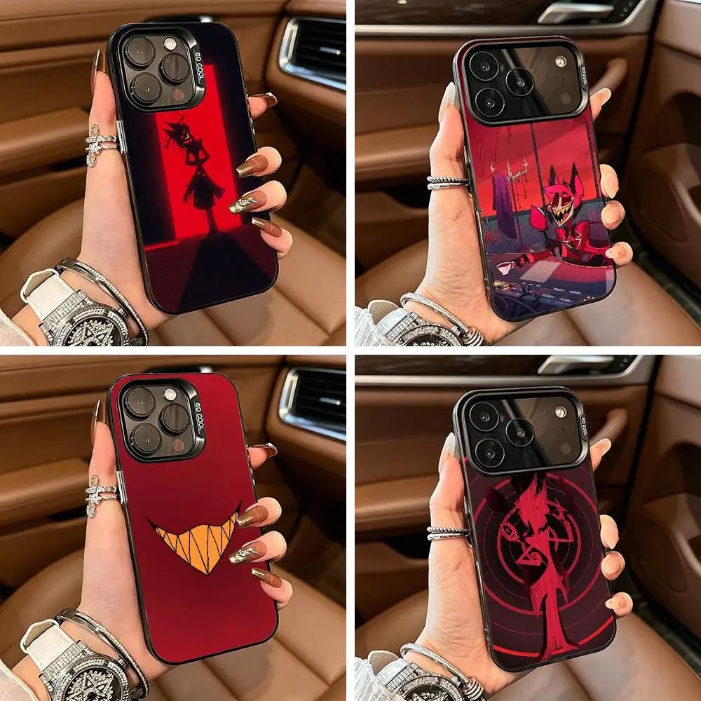 H-Hazbin Hotel-A-Alastor Phone Case For iPhone 17,16,15,14,13,12,11 Plus Pro Max Colored Silver Phone Case