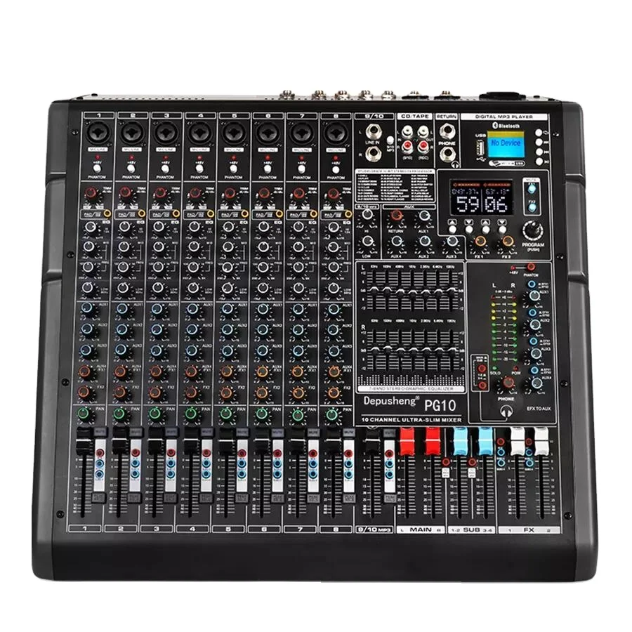 Depusheng PG10 professional mixer console 10-way stage outdoor performance with large reverb effect