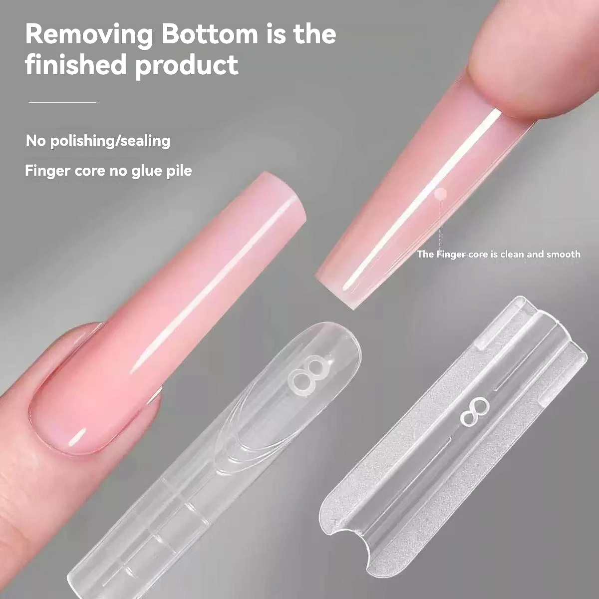 ساندويتش أشكال أظافر مزدوجة 140/280 قطعة ملحقات-أشكال مزدوجة نعش اللوز مربع أشكال أظافر قالب علوي قالب سفلي أداة مانيكير #5