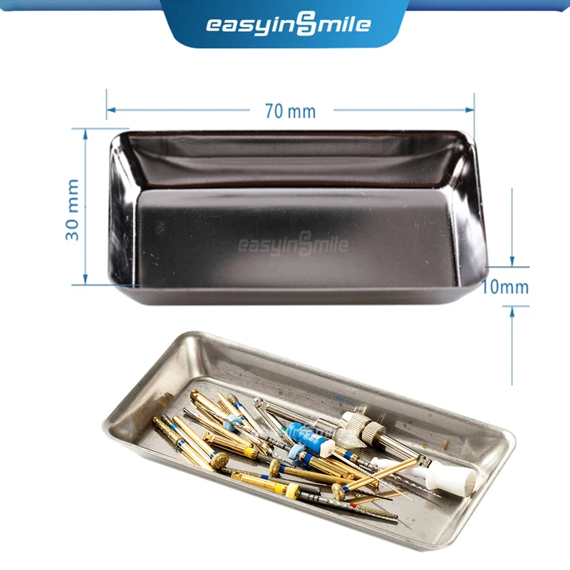 

Easyinsmile Dental Surgical Instruments Tray Dish Stainless Steel MINI Size for Micro Files/Burs/Pilishing Tools