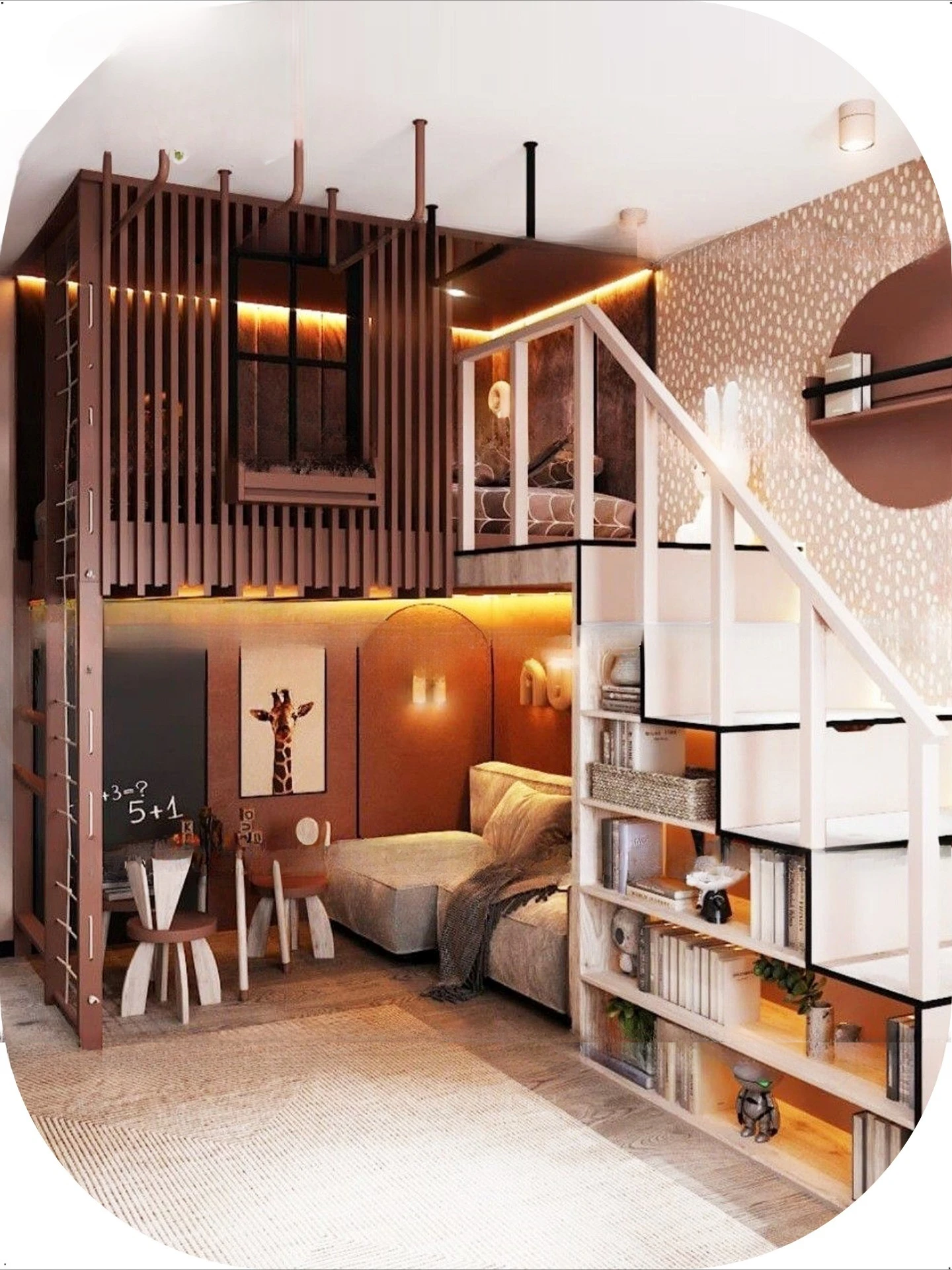 شقة صغيرة سرير درين للأطفال أسرة علوية وسفلية تخزين رف الكتب سرير غرفة الأطفال