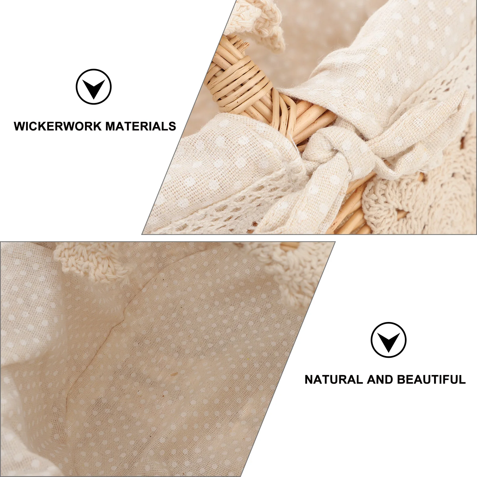 

1Pcs Wicker Weaving Shopping Basket Practical Portable Picnic Basket Fruit Snacks Storage Kitchen Vegetable Tote