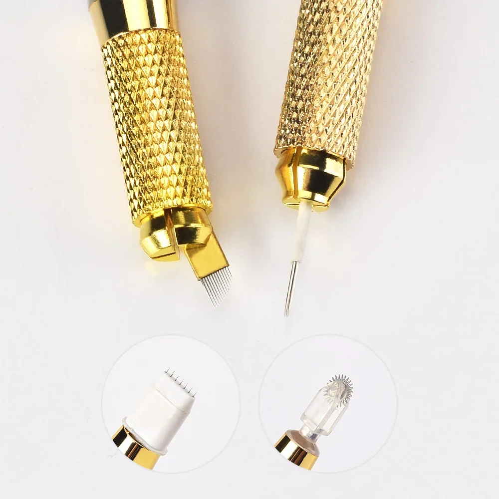 1 قطعة قلم الحواجب Microblading مع 2 شفرات قلم الوشم اليدوي لقلم تجميل دائم أداة الوشم الحاجب Tebori #4