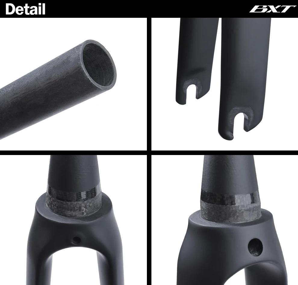 BXT Full Carbon Road Bike Fork, 700C V Brake Fork, QR 100x9mm, Tapered Tube 39.8mm, Fit BXT-045 Track Frame