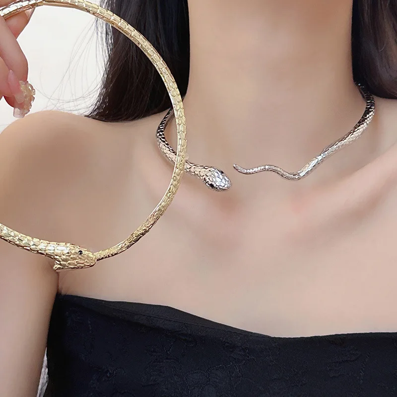 

Y2K Fashion Snake Chain Choker Necklace Women's Punk Style Collar Jewelry Accessory Sweet Cool Locket