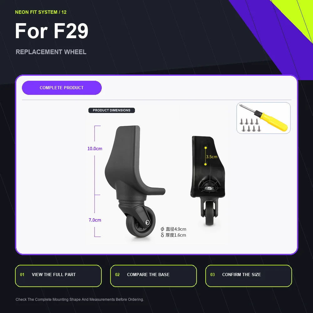 Smooth Rolling Suitcase Caster For Swiss Military F29 For Benlun F-29 For Swiss Military F30 Smooth Travel Luggage Repair Part
