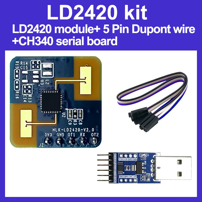 Free Ship 24G HLK-LD2420 mmWave Radar Sensor Motion Detection Module 8M