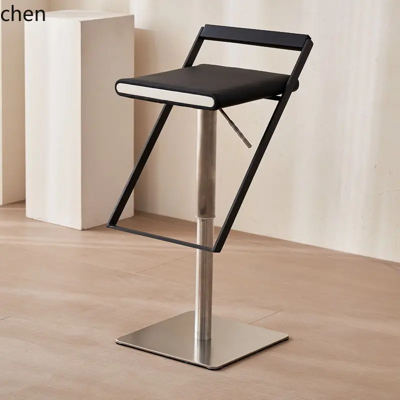 Chair Modern Minimalist Stool Front Desk Cashier Bar Chair with Backrest High Bar Stool